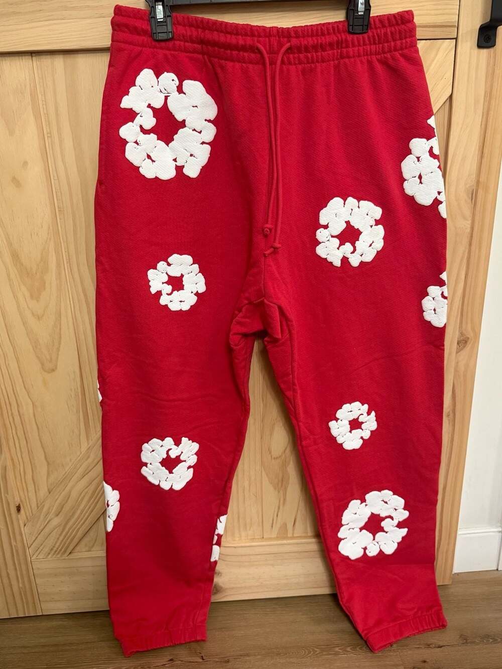 Denim Tears Cotton Wreath Sweatpants Red Size XL